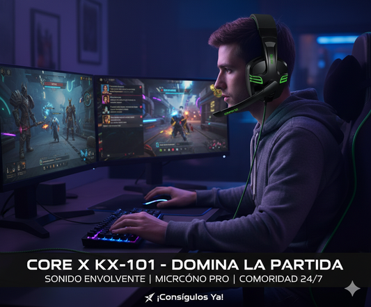 AudÃfonos Gamer Core X KX-101 con Micrófono | Calidad y Confort