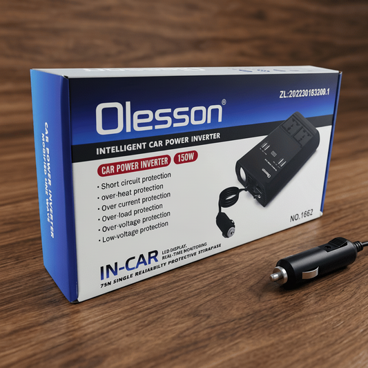 Inversor De Voltaje 12v A 220v 150w Olesson - 4 USB + 2 Tipo C