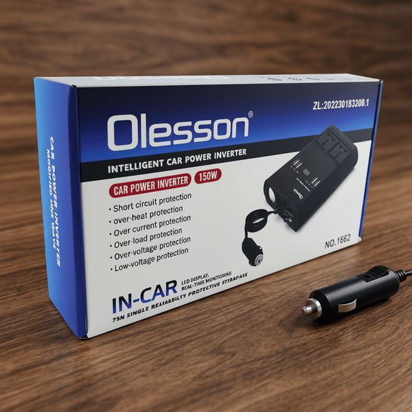 Inversor De Voltaje 12v A 220v 150w Olesson - 4 USB + 2 Tipo C