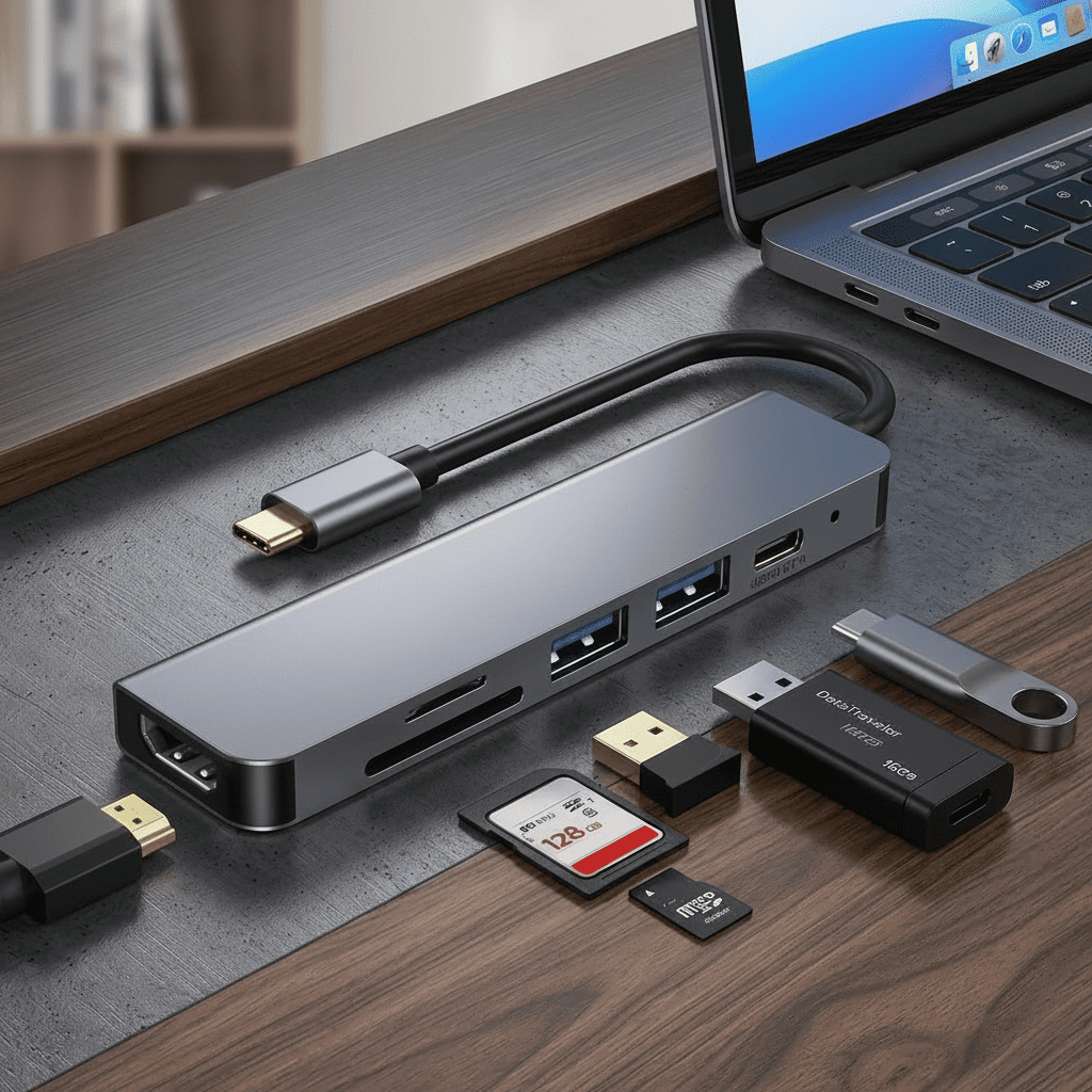 Hub USB-C 6 en 1 con Hdmi 4k