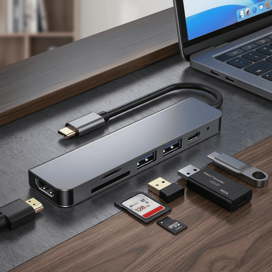 Hub USB-C 6 en 1 con Hdmi 4k